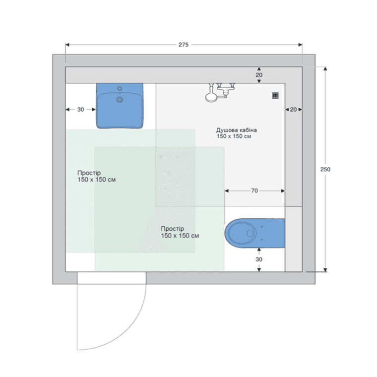 Зона розвороту для людей на кріслі колісному Зона розвороту для людей на кріслі колісному